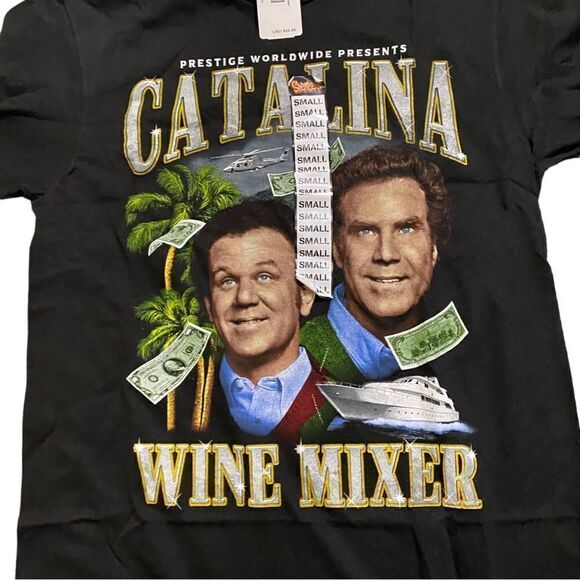Spencerâs Catalina Step Brothers Wine Mixer Graphic Tee ShirtâSzâSmallâNWT - Picture 3 of 3